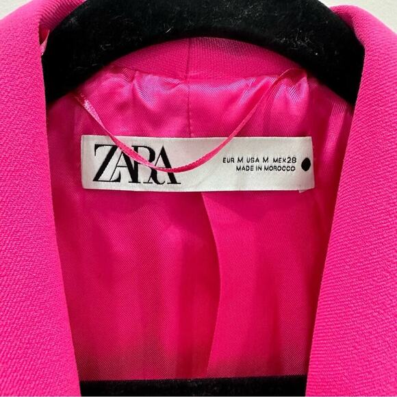 NWT Zara Pink Straight Cut Blazer With Feather Cuff Sleeves. Blogger fave! - Picture 11 of 15